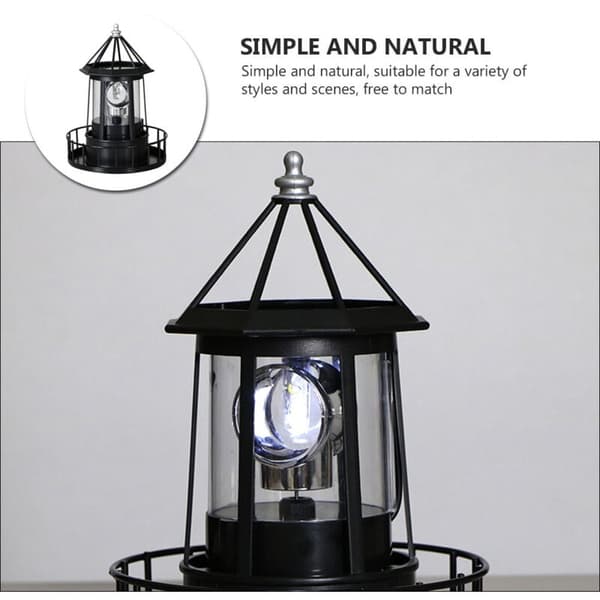 Solar LED-lampe til haven, roterende navigationslys, kompatibel med ABS- og jernbaser