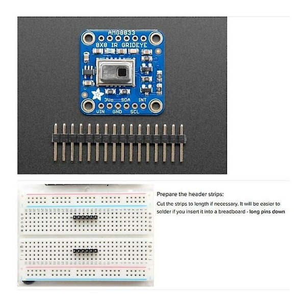 AMG8833 IR 8x8 Termisk Bildesensor, Temperaturmålingsmodul, Infrarødt Kamera