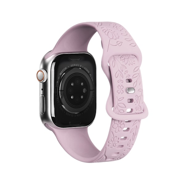 Sopii iwatchS9 876SE Apple Watch -rannekkeelle, pieni ruusu reliefillä, silikoninen Sunflower - lavender purple 42/44/45/49mm