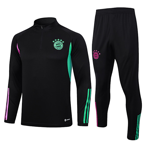 Säsong 23-24 Bayern hemmatröja med långärmad tröja set för barn med långärmad set för vuxna svart 3 XXL black 3 XXL