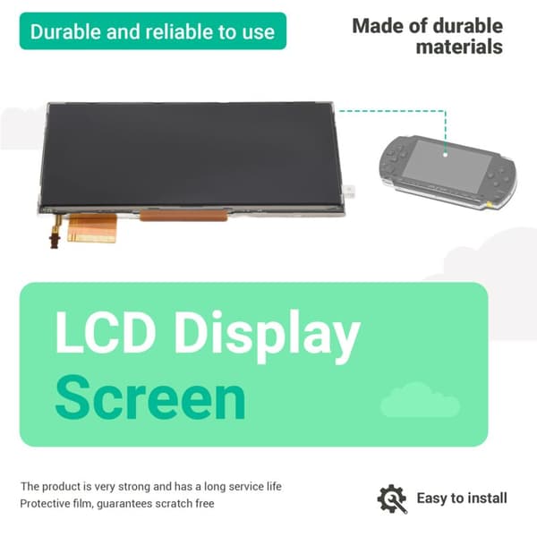 LCD-skjerm for PSP3000 / 3000 Erstatning Full Host-konsoll