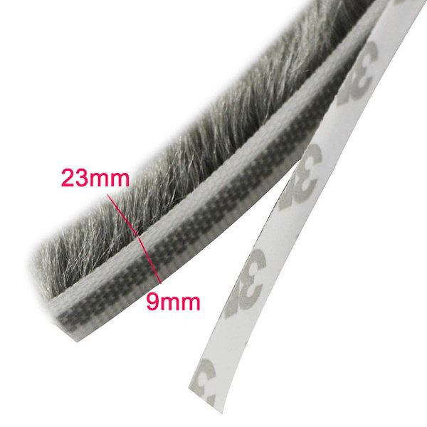 Harjasteippa itseliimautuva ovitiiviste, harjasteippa tiiviste Harmaa Gray 9*23mm