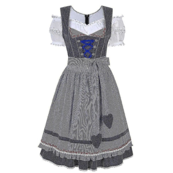 Dirndl Klänning tysk Oktoberfest bayersk öl Wench kostym aid Festival Party ZX .q Mörkblå Dark blue M