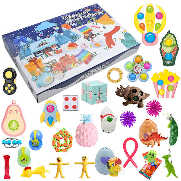 Julkalender med Blind Box - Barnens Avkopplande Leksaker, Knyck-Kul, Julgåva i Blind Box 010-7