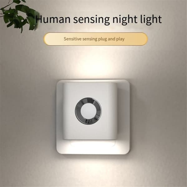 Kropslyssensor, lys slukker, når du forlader soveværelset, sengelampe, natlampe, EU-stik