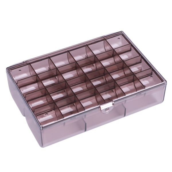 30 rum Akryl Smykke Organizer Makeup Kosmetik Opbevaringsboks Beholder Klar til Etui med Låg til Perler Ringe Ørering 30 rum brun