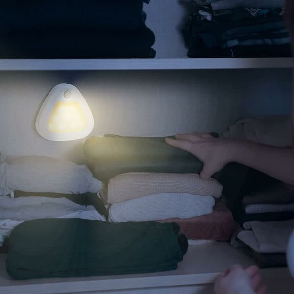 3 pak LED bevægelsessensor lys til skabe gange trapper med magnetstriber varmt lys