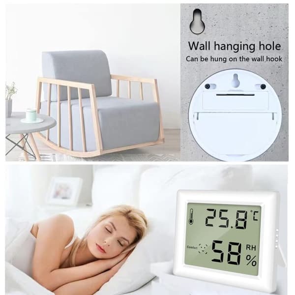 Digital Inomhus Termometer Hygrometer med Stor LCD-Display för Hem Vinkällare Sovrum Magnetisk