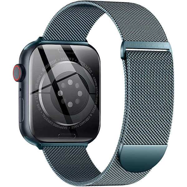 Metallrem kompatibel med Apple Watch -rem 40 mm 38 mm 41 mm Ljusblå-WELLNGS Ljusblå Light Blue 42/44/45/49mm