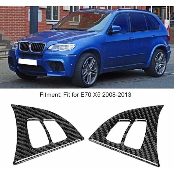 2 st/set Kolfiber Ratt Ram Skydd Trim Vänsterstyrd Passar för E70 X5 2008-2013