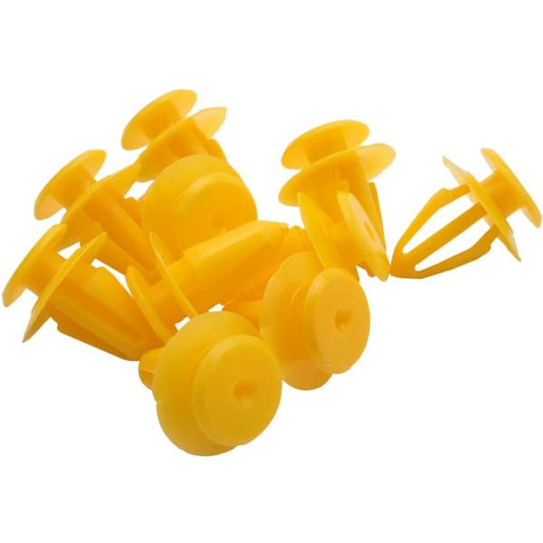 10X Interior Trim Plastic Panel Clips 10mm for Door Card Panels Yellow