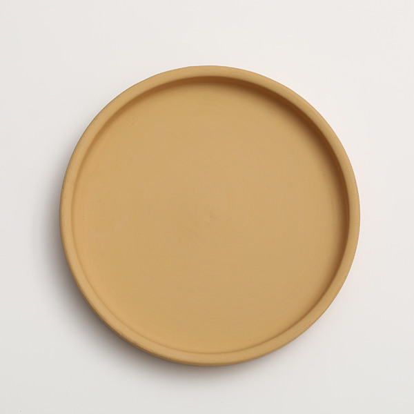 Keraaminen pyöreä kukkaruukun vesialusta koriste Morandi pigmentti poltettu pohja paksuuntunut tyyny veden varastointialusta yellow 17.5*2.5cm (inner diameter 16cm)