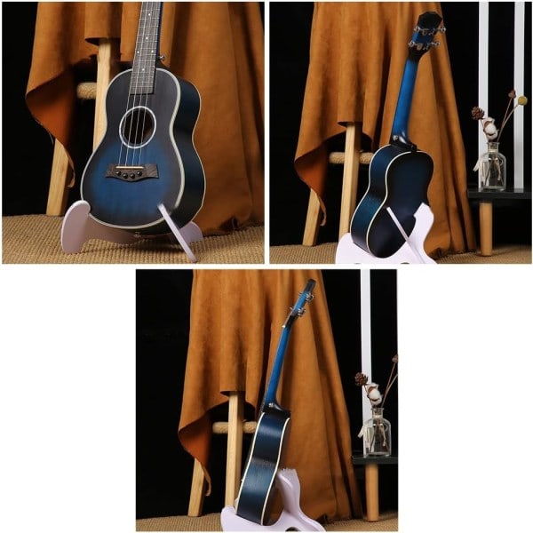 Gitarrstativ i Trä, Gitarrhållare, Bärbart Stativ, Violinstativ, Vit