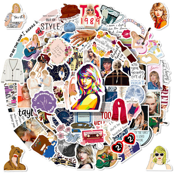 50 Taylor-tarraa uutta laulajaa Taylor Swiftiä Taylor Swift -tarroja T01041601 50PCS