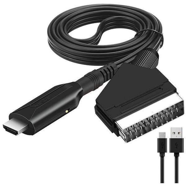 HDMI till SCART Adapter Converter - Kompatibel med Philips, Stöder 1080p/720p Video Audio