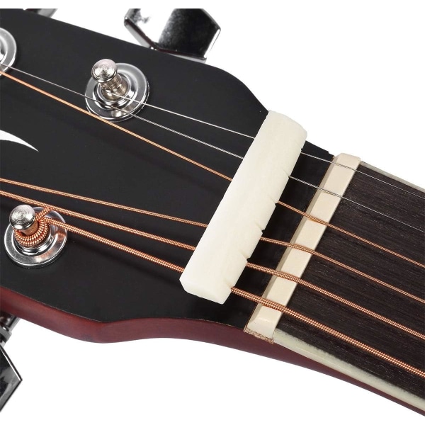 Akustisk gitarr sadel och mutter, rent ben, elfenbensfärgad, för 6-strängad