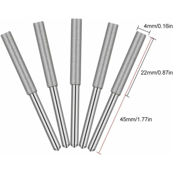 Diamant motorsågsslipstift 4mm slipsten 5 st