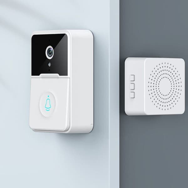 X3pro Trådlös Video Dörrklocka, Smart, Ljudmikrofon, Vit