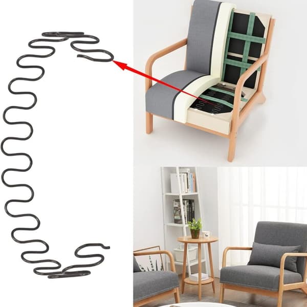 Sæt med 2 udskiftningsfjedre til sofa, 55 cm, med 8 S-formede clips, sæt d