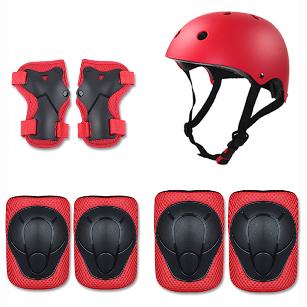 Skyddsutrustning för barnbalanscykel, sparkcykel och rullskridskor - 7 delar red Size S (12-30kg)
