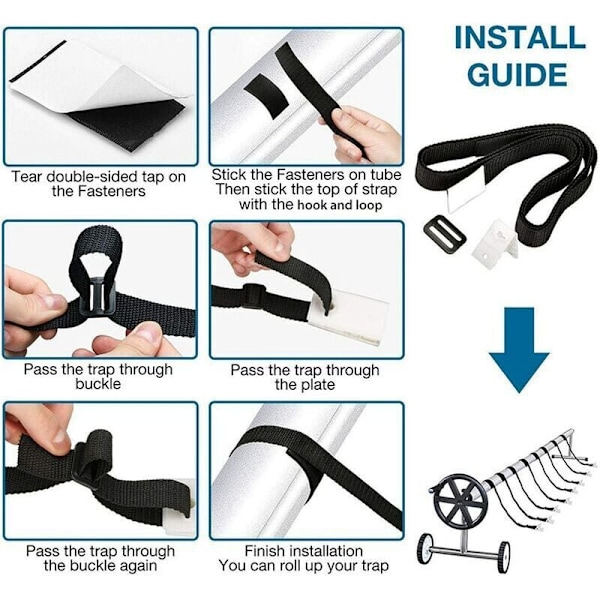 Pieces Pool Cover Reel Stropper og Clips til Ruller Pool Solar Cover Reel til Nedgravet Pool Reel Solar Tube..