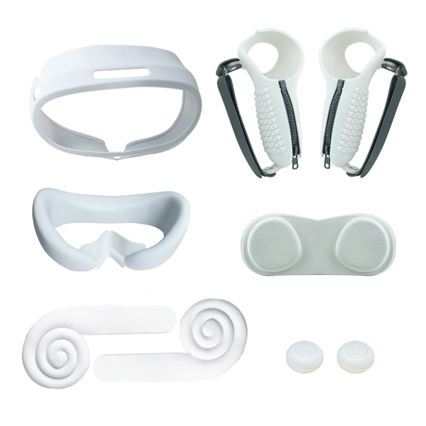VR Silikonskydd Set för Pico 4 VR Headset Öronskydd Huvudband Vit