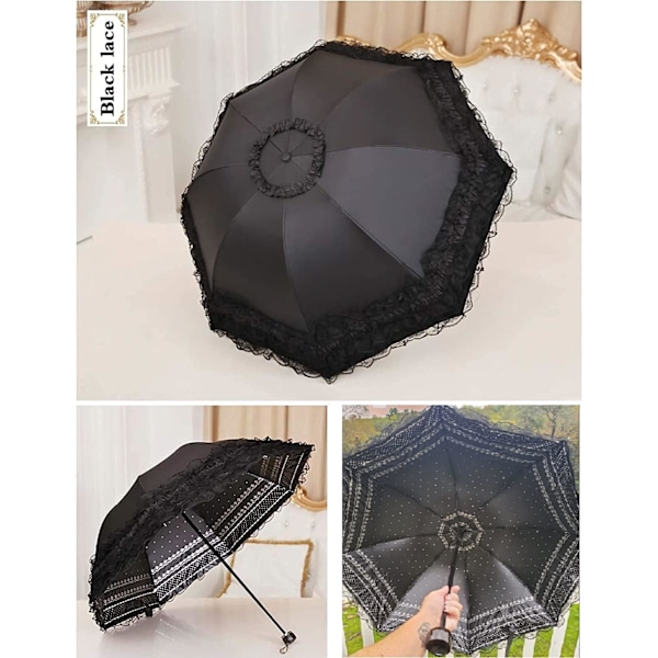 Rejseparaply, Foldbar, UV-resistent, Prinsesse Blonde Parasol, Solparaply til Kvinder og Piger
