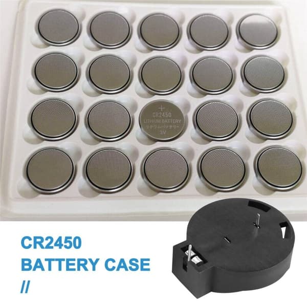 2 stk. CR2450 Knapcelle Batteriholder Sorte Ben