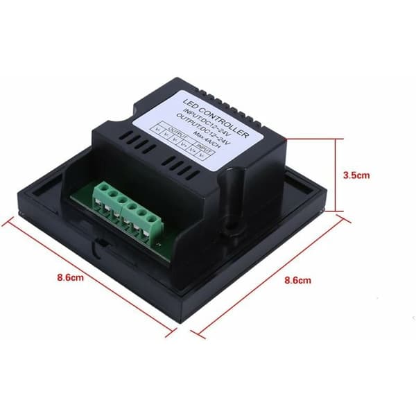 Fydun dæmpbar LED touch panel switch sort DC 12V-24V