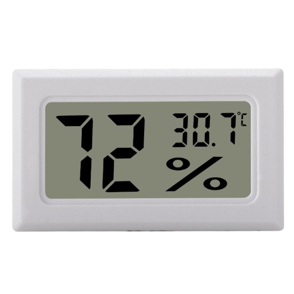 Mini LCD Hygrometer / Termometer Hvid 2-pak