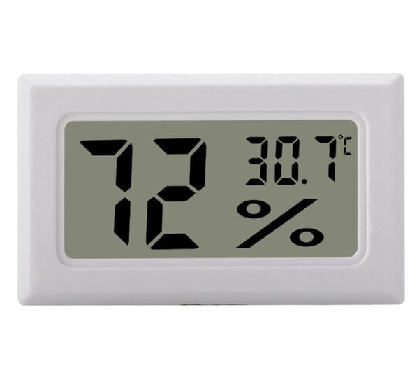 Mini LCD Hygrometer / Termometer Hvit 2-pakning