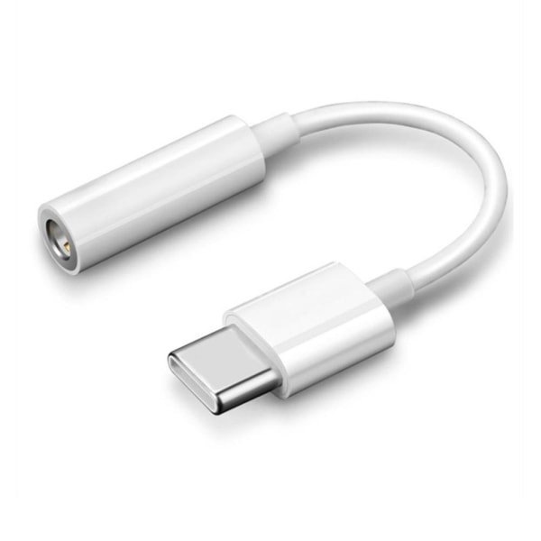 1*USB-C Typ C Adapter Port till 3,5MM Aux Audio Jack Hörlur Hea white
