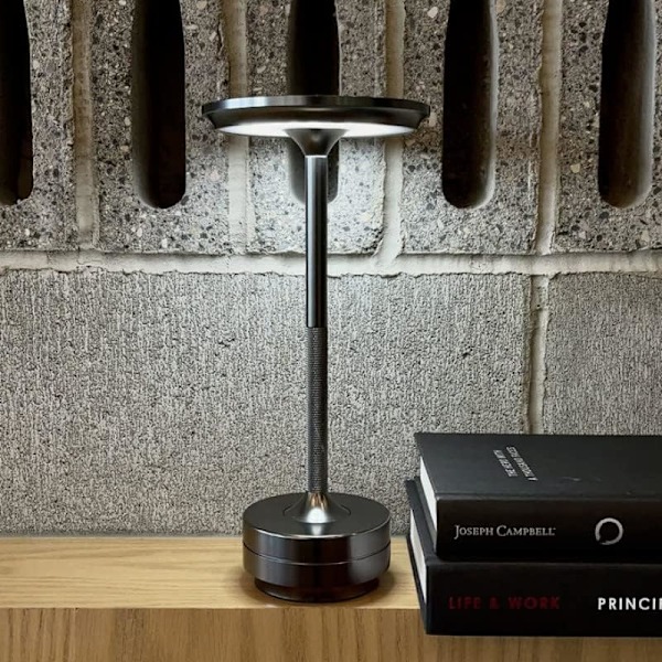 Sladdlös I-formad metallisk bordslampa med touchsensor, 3 färger dimbar laddningsbar skrivbordslampa Black 2pcs