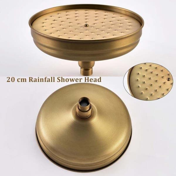 Antik Messing Rundt Brusehoved 20cm 1/2 \"
