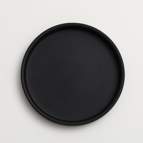 Keraaminen pyöreä kukkaruukun vesialusta koriste Morandi-pigmentin polttoalusta paksuuntunut tyyny vedenvarastointialusta black 19*2cm (inner diameter 18cm)