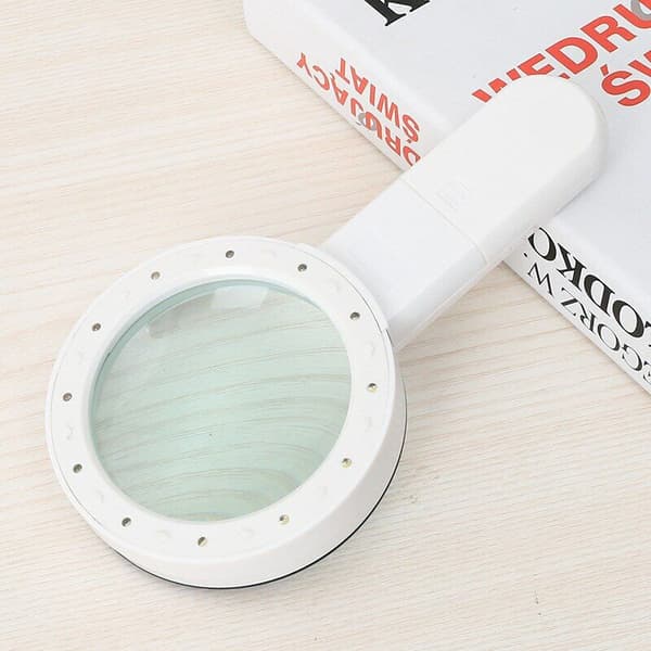LED Læseforstørrelsesglas, 30x, Hvid/Sort