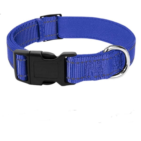 Reflective Dog Collar with Soft Neoprene Padding, Adjustable Nylon Dog Collar for Small to Medium Dogs (20mm Width)