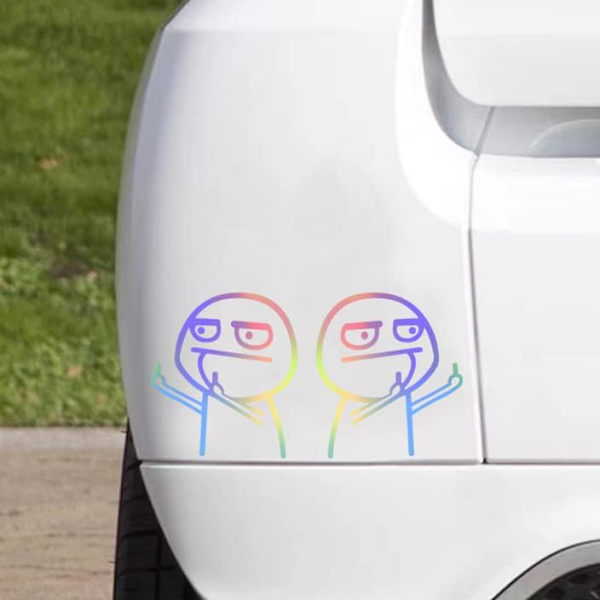 Klistermærke Vinyl Klistermærke Decal Vandtæt, Bilrude Klistermærke, 2-pak