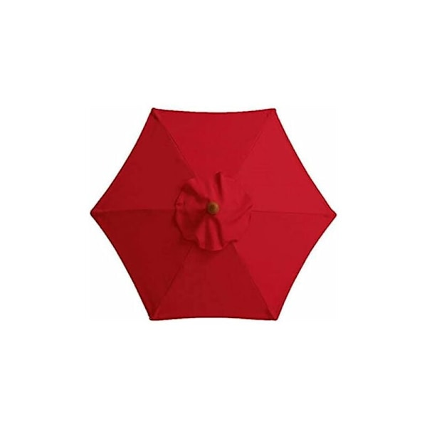 Parasol Udskiftningsbetræk - 6 Ribber - 2M/2.7M/3M - Vandtæt - Anti-Ultraviolet - Udskiftningsstof (2.7M / 8.9Ft, Rød)