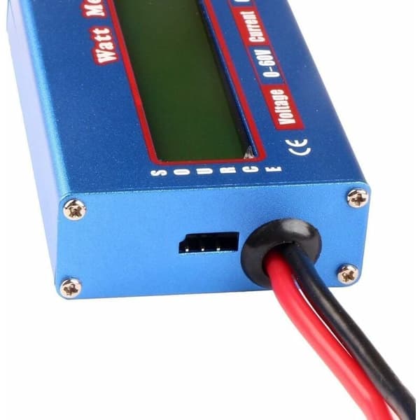 Solcellemåler LCD Strømanalysator Wattmeter, DC LCD Display 60V/100A Høj Præcision Strømmåling Watt Meter - Blå