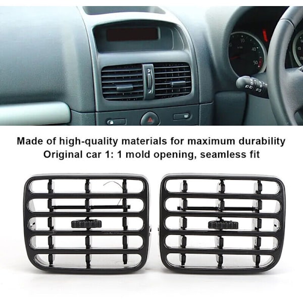 Ventilationsgitre til Renault Clio MK2 1998-2006 instrumentbræt, 2-pak, grå