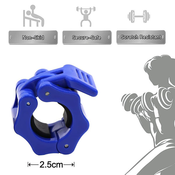 2 stk Gym Barbell Clamps Quick Connect Barbell Collar Clips for