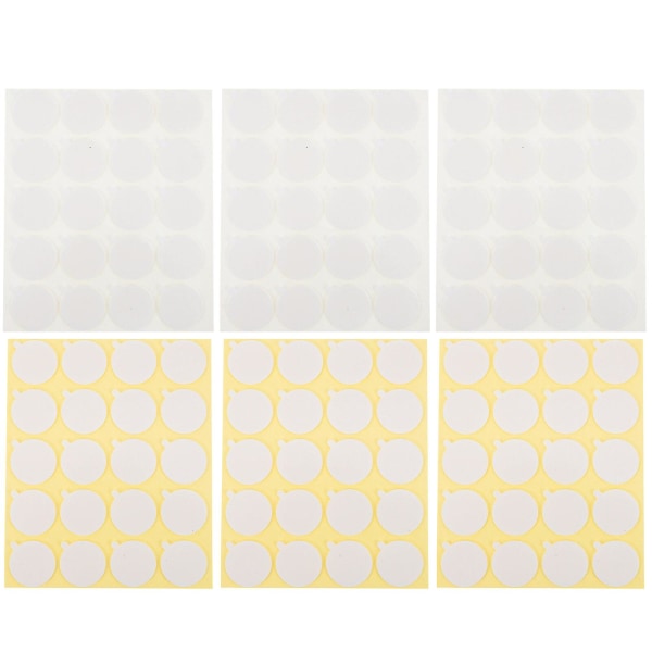 6 ark Ljusveke-klistermærker Dobbeltsidet selvklæbende klistermærke Lysfremstillingsdele Hvid 2X2CM Hvid 2X2CM White 2X2CM