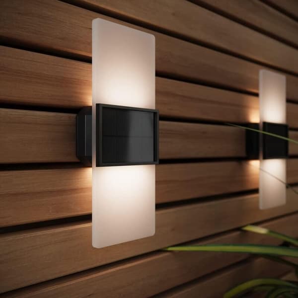Solcellsvägglampor Gemini Vit och Varmvit Set om 2 Utomhuskompatibla med Philips