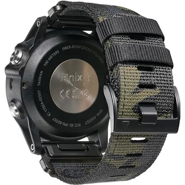 22 26mm Nylon Militærrem For GARMIN FENIX7 7X PRO 6 6X Myk Holdbar Rem Kropp For 965 Instinct Erstatning Terrengkamuflasje Terrain camouflage