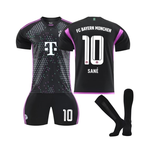 2023/24 Bayern Away Sane #10 Børne- og voksenfodboldtrøjer Kits 22(120-130CM)