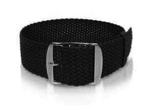 Perlon rem 16/18/20 mm XL Sort Black 20mm