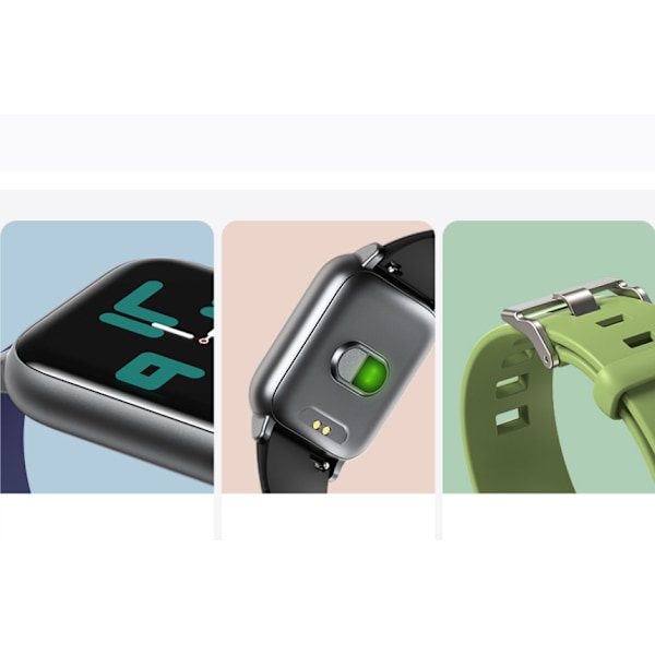 Smartklocka, pulsmätare sömn fitness termometer steg Bluetooth-klocka (ljusgrå),