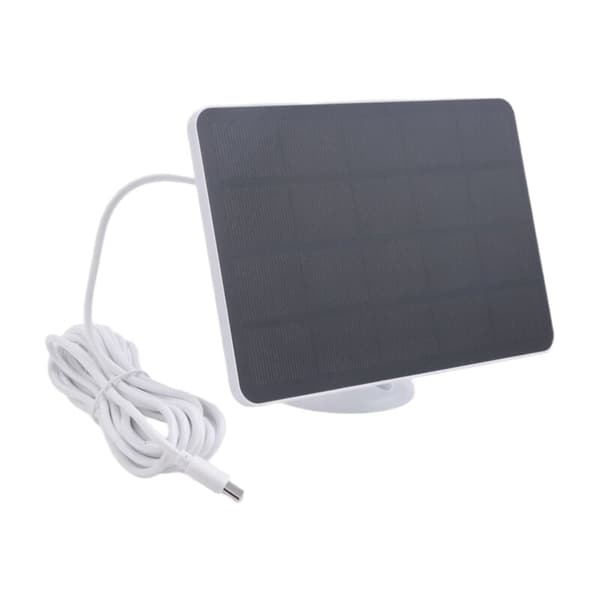 4W Vanntett Solcellepanel Lader for Hjemmesikkerhetskamera Drevet av Solceller med Ladekabel, Hvit