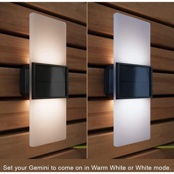 Solcellsvägglampor Gemini Vit och Varmvit Set om 2 Utomhuskompatibla med Philips